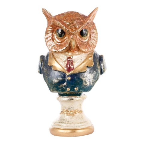 BUSTO GUFO RESINA H.13.5